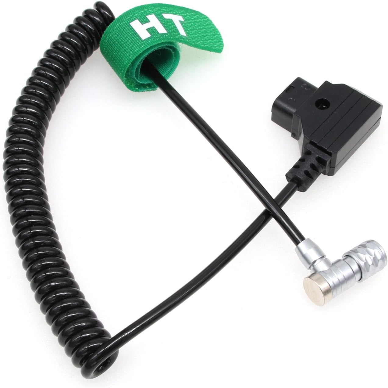 Power Cable for Blackmagic Cinema Camera 6K, Pocket Camera 4K 6K Pro, D-Tap to Right Angle 2-Pin, Coiled 60cm/24in