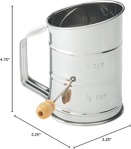 Vista 28 de Mrs. Anderson's Baking Tamiz de azúcar glaseado de harina de manivela, acero inoxidable, 3 tazas