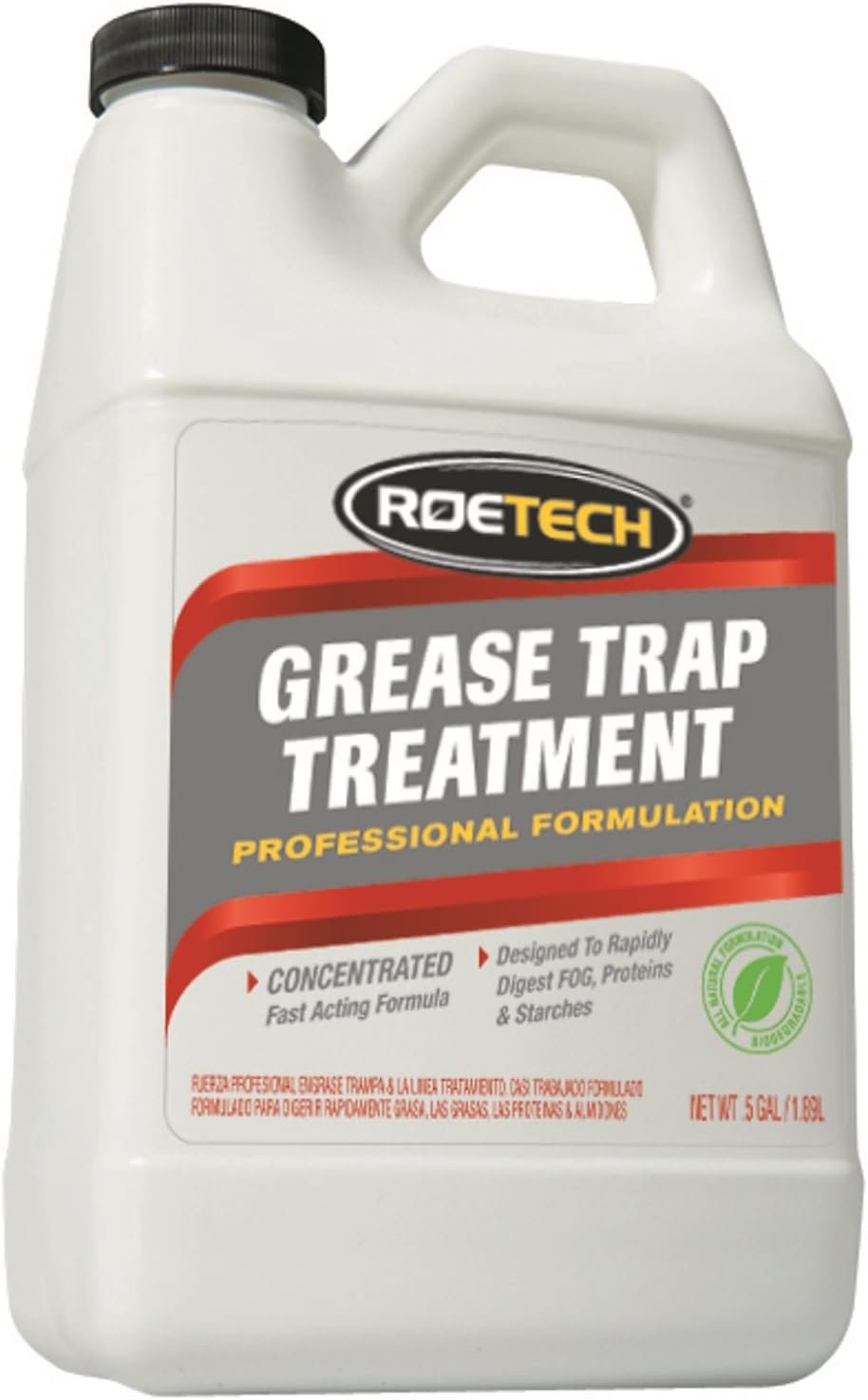 Roetech GTT-LC-H-3 Grease Trap Treatment Concentrate (Pack of 3), 0.5 gallon