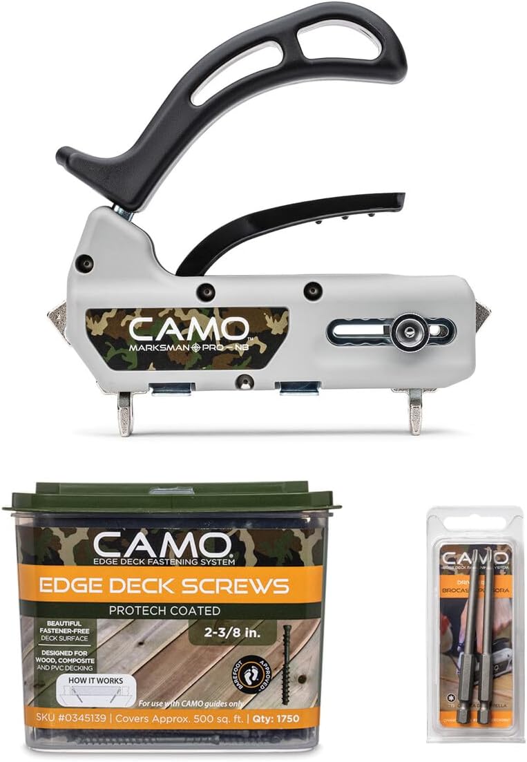 CAMO Marksman Pro-NB Kit, Narrow Board Deck Tool, 1750 Edge Screws & Bits, Edge Fastening Installation, Fits 3-1/4 to 5" Boards, 3/16" Spacing (0345015)