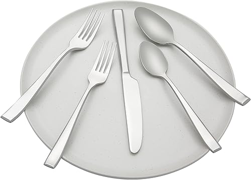 Miniatura 3 de Cambridge Silversmiths Marlise Mirror - Juego de cubiertos de 20 piezas, servicio para 4, color plateado