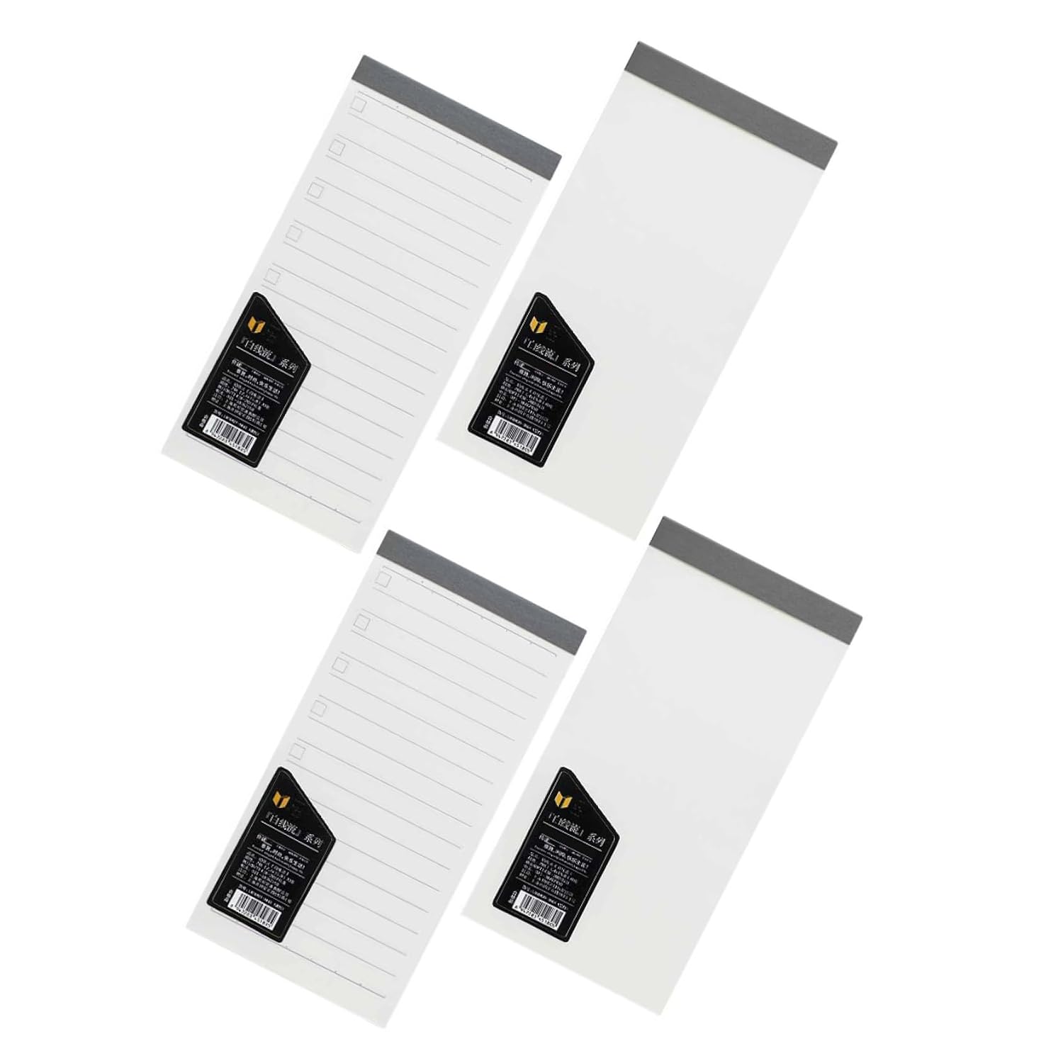 INOOMP Creative Mini Notepads 4pcs Set – 2 Blank and 2 Ruled Pocket Notebooks for Office Stationery, Student Note Pads, Simple Practical Writing Notebooks for Study and Work Use