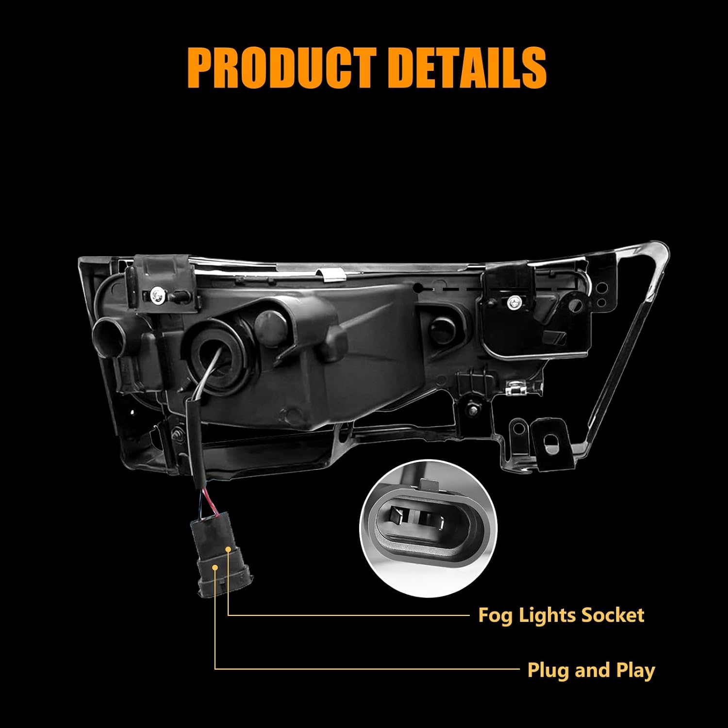 LED Fog Light for 2013-2015 Honda Accord Sedan, Front Bumper Driving Light Kit, Fog Lamp Assembly Replacement with Wiring Harness, Switch,Plug and Play