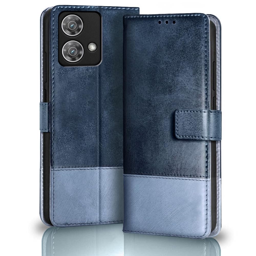 TheGiftKart Flip Back Cover Case for Motorola Moto Edge 40 Neo 5G | Dual-Color Leather Finish | Inbuilt Stand & Pockets | Wallet Style Flip Back Case Cover for Motorola Edge 40 Neo (Blue & Sky) (B0CLLM8KNR) Amazon Price History, Amazon Price Tracker
