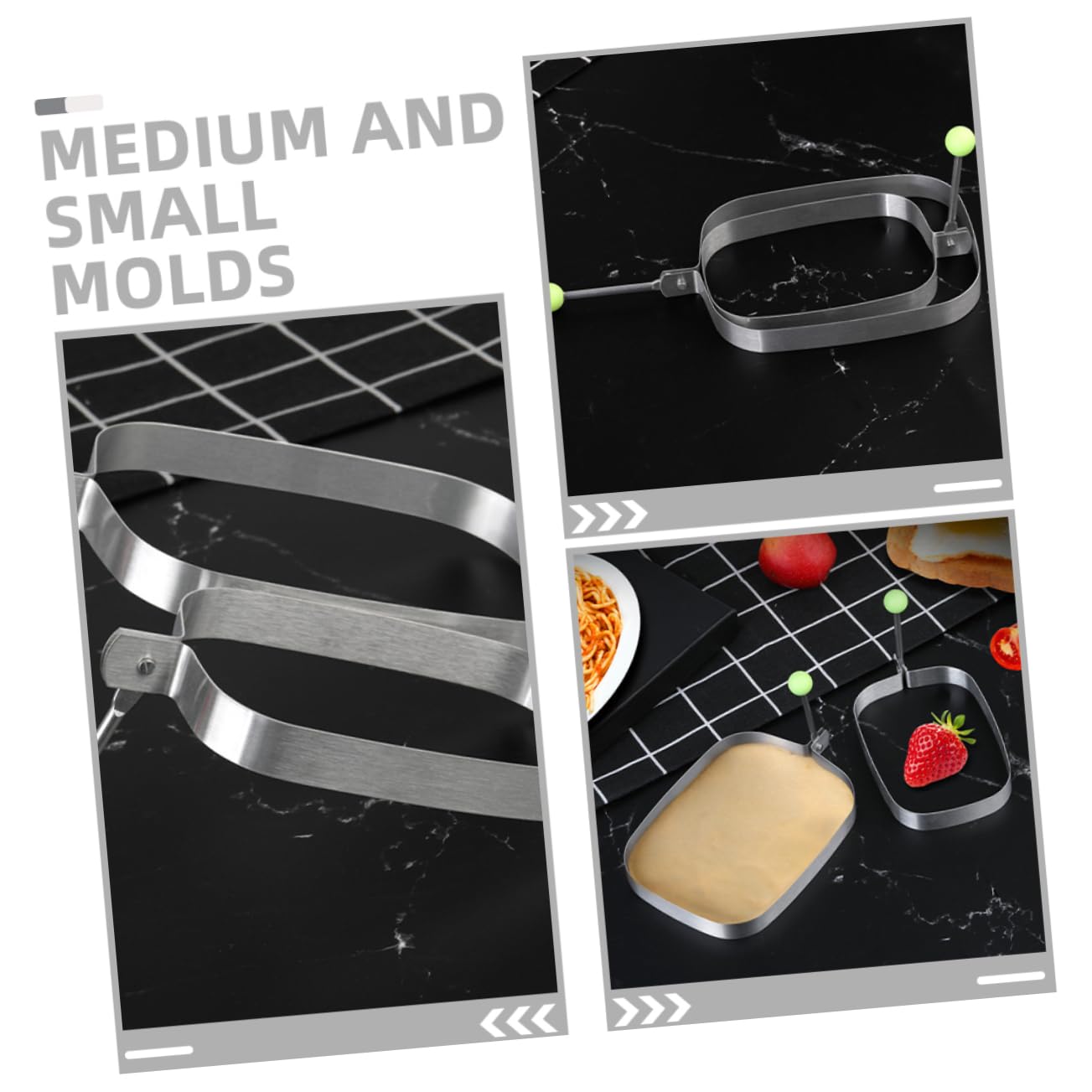 CONGARTENO 4pcs Stainless Steel Baking and Cooking Versatile Pancake and Molds for Frying Eggs Crepes and Cakes Easy Demolding for Kitchen Use