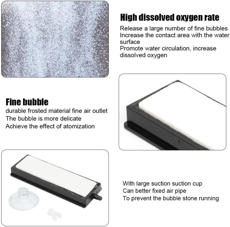 Nano Air Stone Bar for Aquarium Fine Bubble Diffuser with Suction Cup Low Noise Aeration for Fish Tank Oxygen Pump(S) image 5