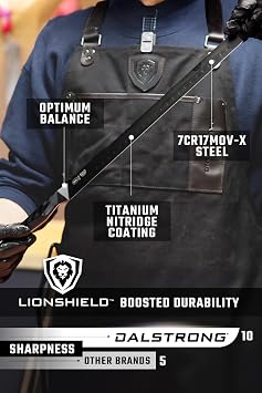 Dalstrong Slicing Knife - 14 inch - Shadow Black Series - Black Titanium Nitride Coated - High Carbon - 7CR17MOV-X Vacuum Treated Steel Carving Knife - Sheath - Kitchen Knife Slicer - NSF Certified