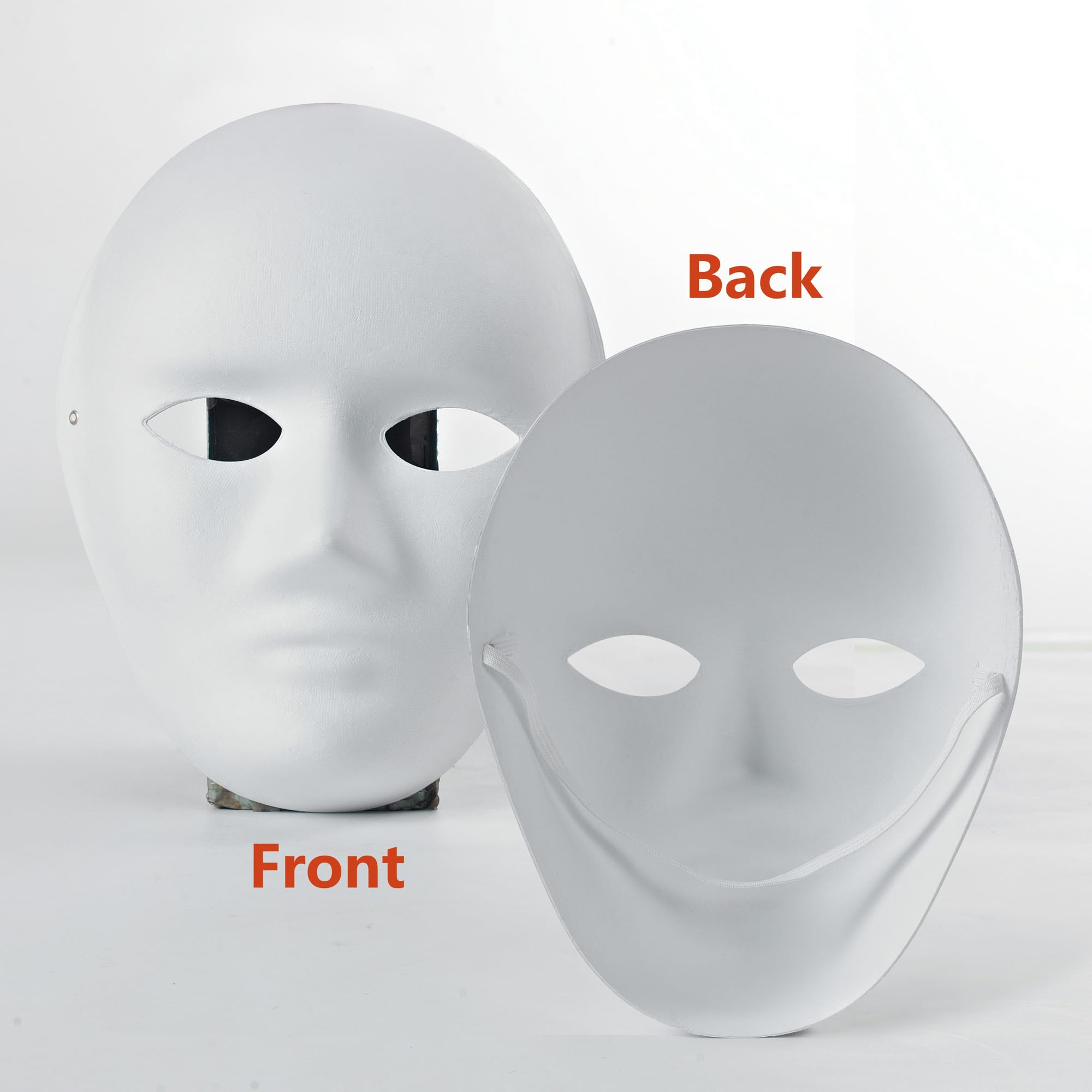 K-Musculo OVISEEN 10 białych masek papierowych do malowania, do samodzielnego malowania, białe maski maskaradowe, do malowania, na karnawał, Cosplay, Halloween, imprezę (20 x 10 cm)