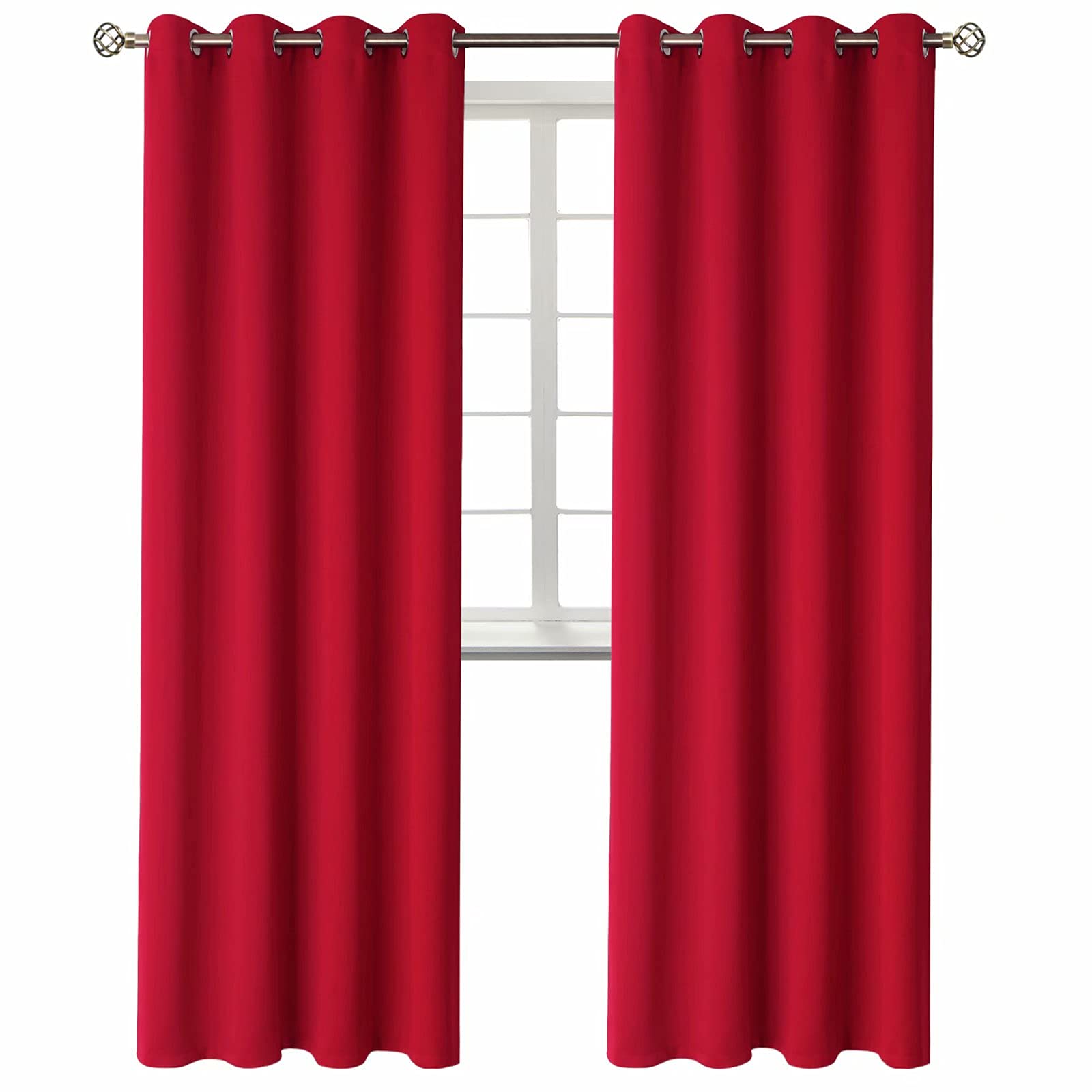 BGment Red Blackout Curtains for Living Room 95 Inch Long - 2 Panels