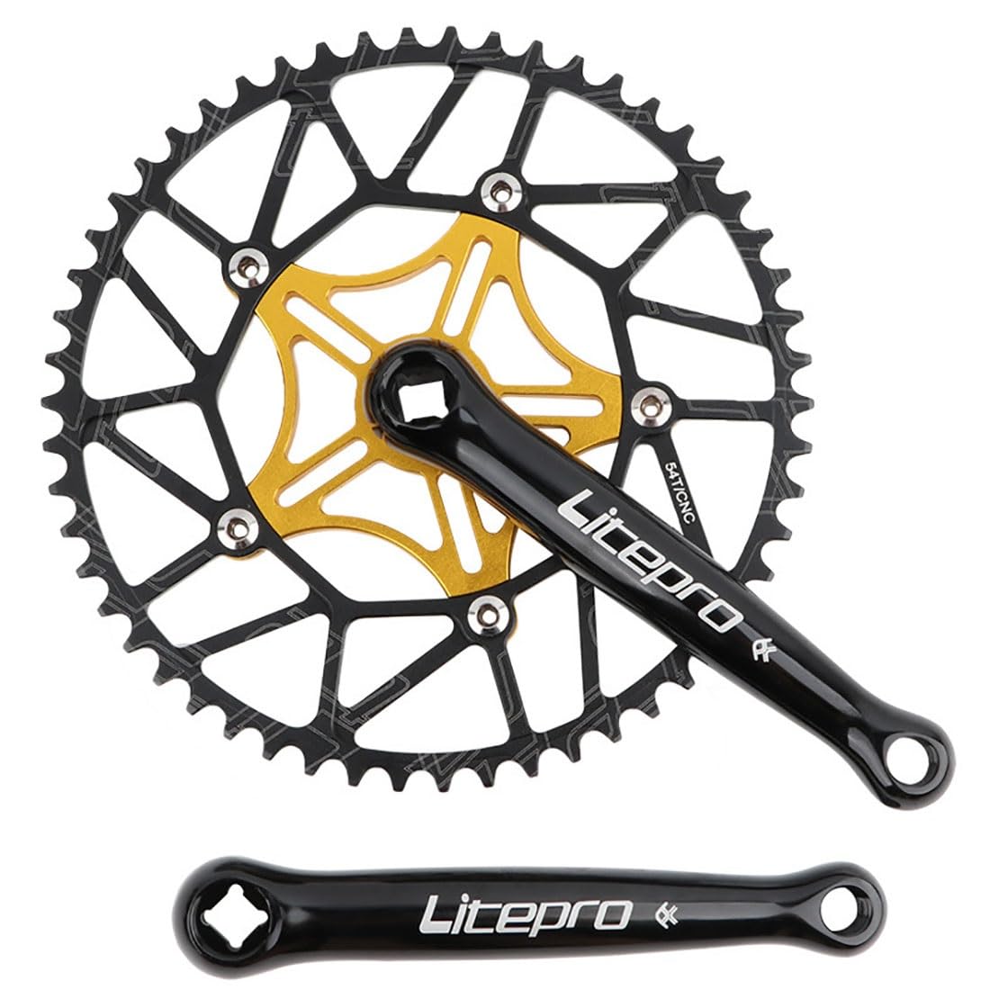 Litepro Pédalier Pliable 53T 130 BCD, 170 mm Pédalier avec Housse de Protection, pour Vélo à Litepro Pédalier Pliable 53T 130 BCD, 170 mm Pédalier avec Housse de Protection, pour Vélo à