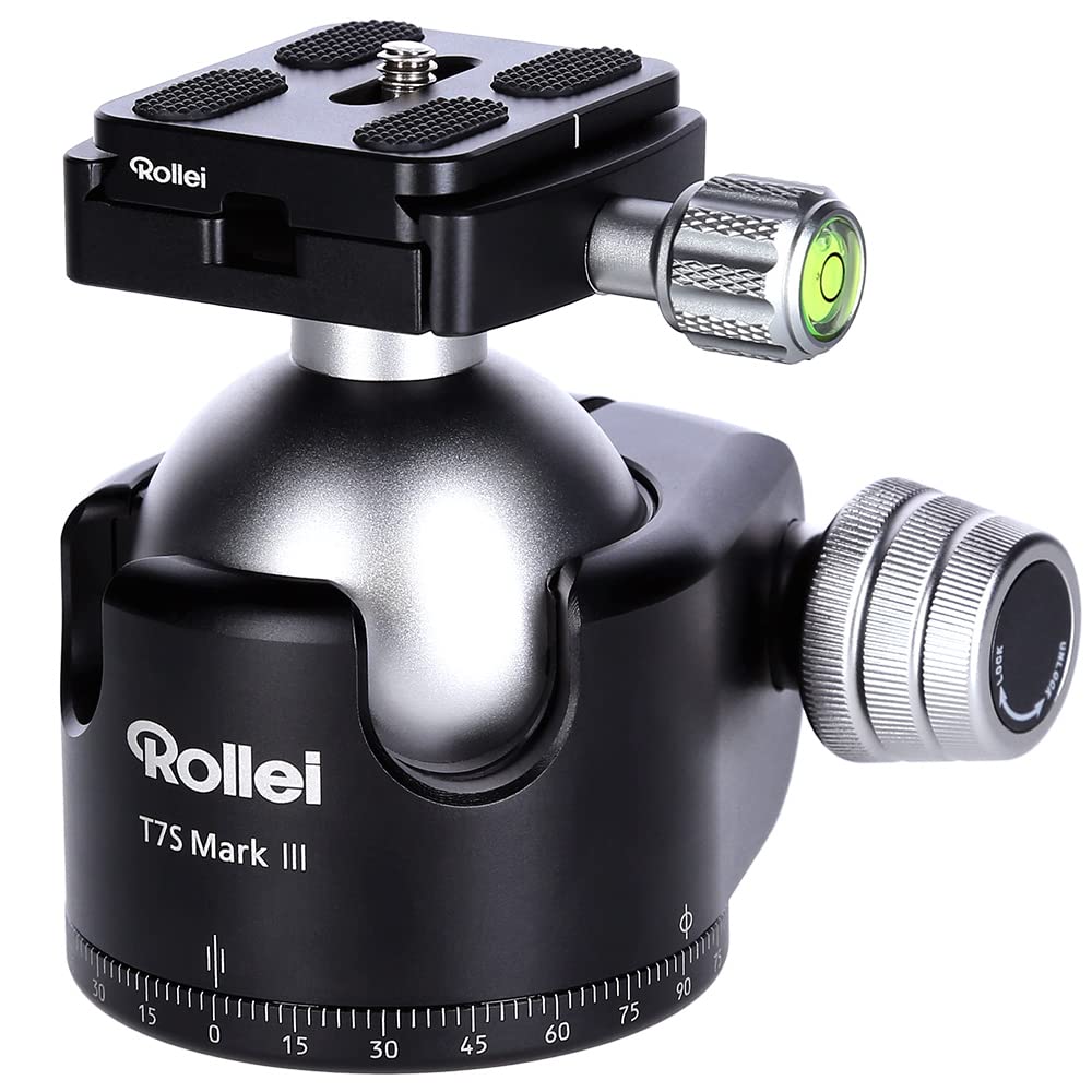 Rollei T7S Markt II Trépied Professionnel 360° avec Friction Capacité de Charge 26 kg Balance pour panoramique et 2 Niveaux à Bulle Compatible avec Acra Swiss Plaque de dégagement Rapide