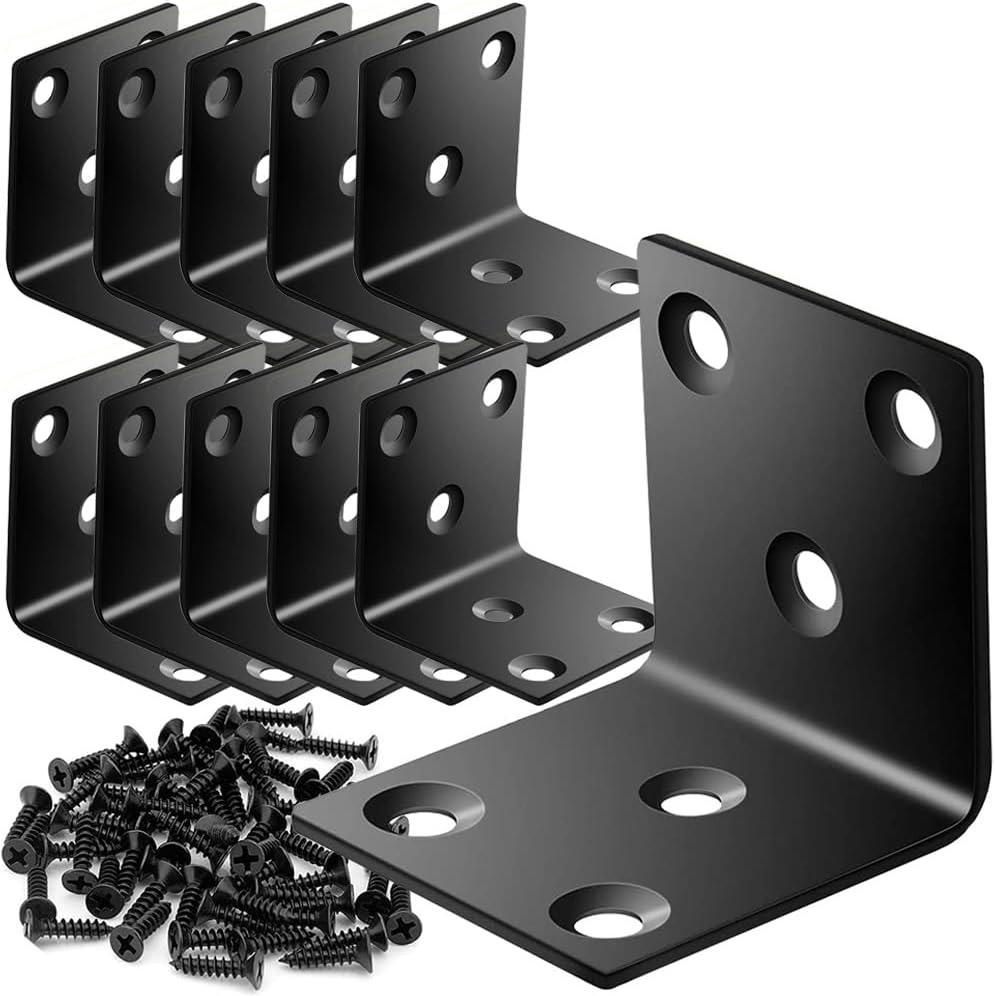 HZSOOCH 2" x 2" Corner Bracket, 20 Pack Heavy Duty Iron