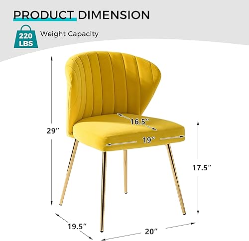 Miniatura 72 de TINA'S HOME Sillas modernas para sala de estar, comedor, pequeña silla decorativa de terciopelo con patas de metal dorado, bonita silla lateral