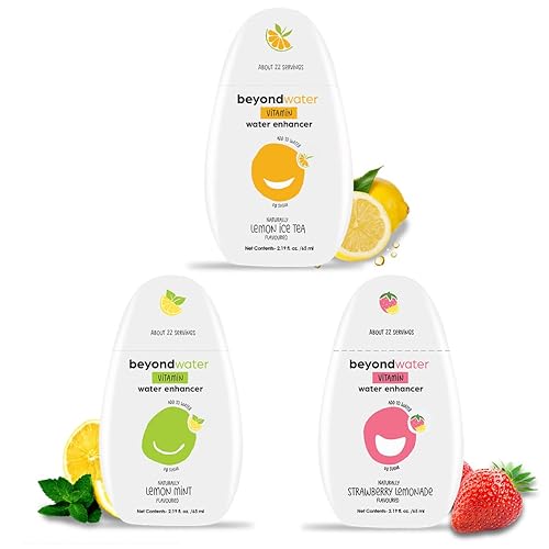 Beyond Water Vitamina agua Paquete de 3 x 22 porciones cada una) Mezcla de bebidas sin azúcar sin calorías potenciadores de agua naturales (té