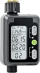 Válvula De Água Inteligente, Temporizador Irrigação, Temporizador Programável para Aspersores com Ecrã, com Nove Programas de Irrigação, para Controlo de Mangueiras de Jardim e Relvados Exteriores