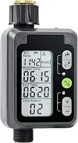 Válvula De Água Inteligente, Temporizador Irrigação, Temporizador Programável para Aspersores com Ecrã, com Nove Programas de Irrigação, para Controlo de Mangueiras de Jardim e Relvados Exteriores