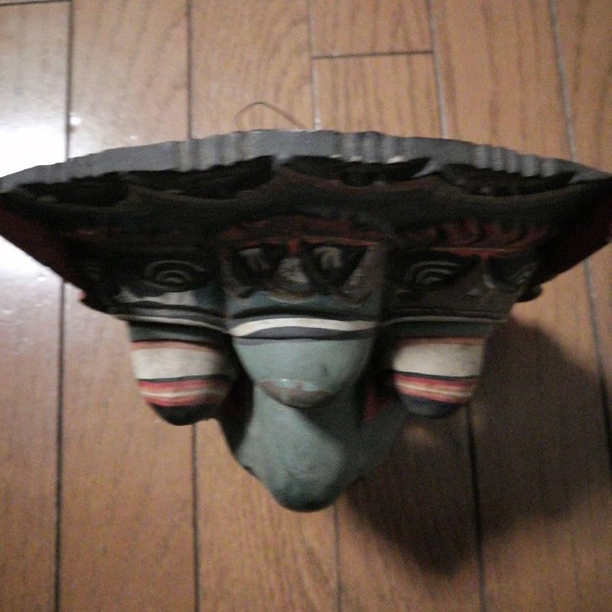 80s当時物　南米ボリビア◆ヴィンテージ　インディアン　木彫り　壁掛け　民族お面 80s当時物 南米ボリビア◇ヴィンテージ インディアン 木彫り
