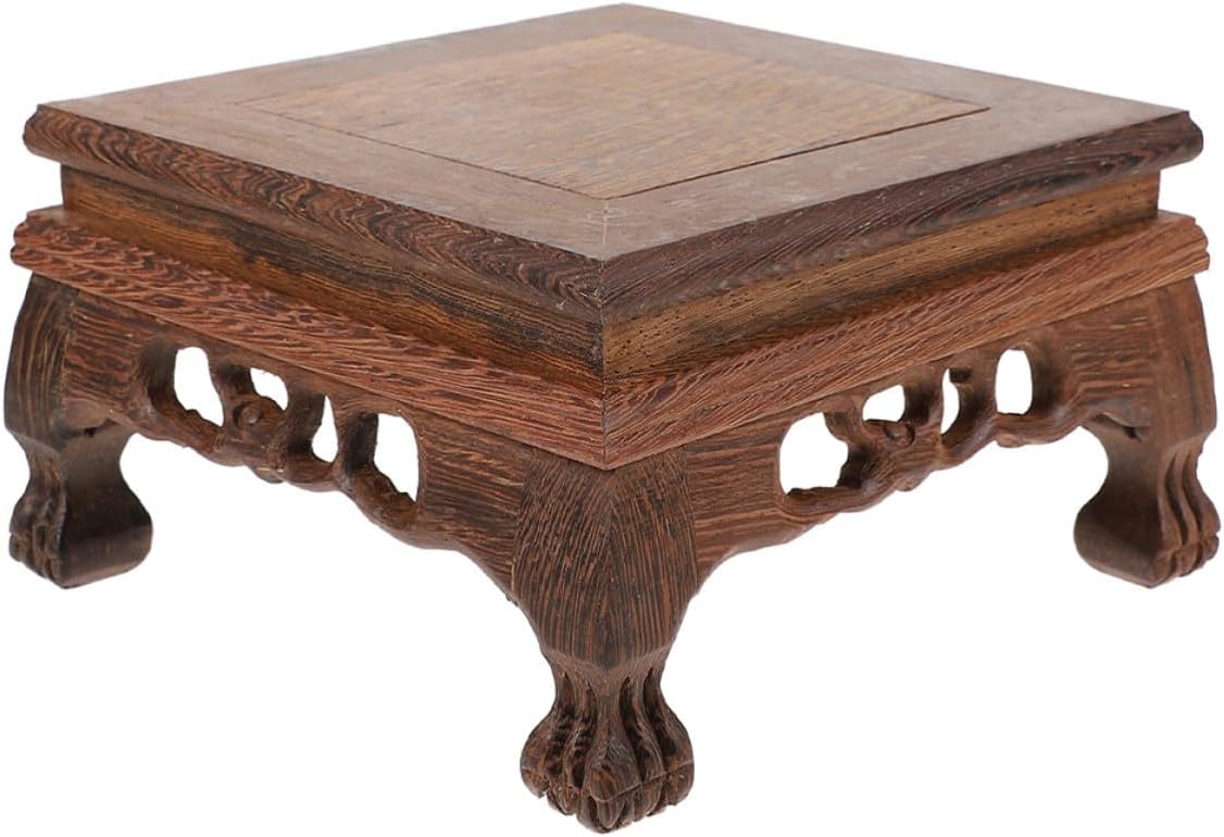 Rectangular Wood Display Pedestal for Vases and Vintage Collectibles