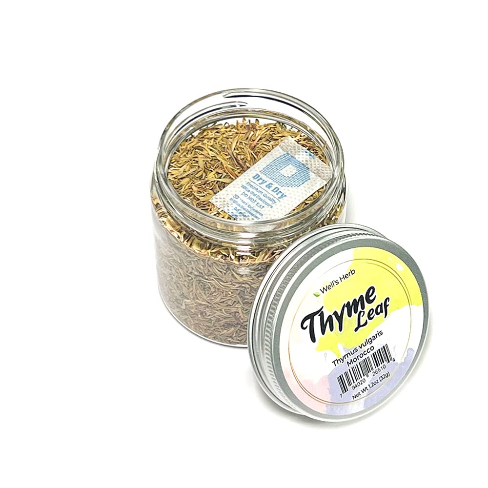 Well's Herb Dried Thyme | 1.2 oz. | Natural | For Herbal-Infused Hair & Skin Oil DIY