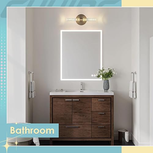 Miniatura 8 de CHYING Aplique de pared dorado de cristal, lámpara de pared LED moderna para baño, lámpara de pared para interiores, 5 W, 4000 K, blanco neutro para