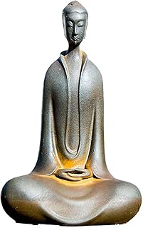 日本製鉄製座禅仏、鋳鉄製僧侶の置物、座禅仏像 屋内用、レトロな瞑想デスク飾り、ミニマリスト仏、手作り仏像彫刻 家庭やオフィスの装飾用仏像