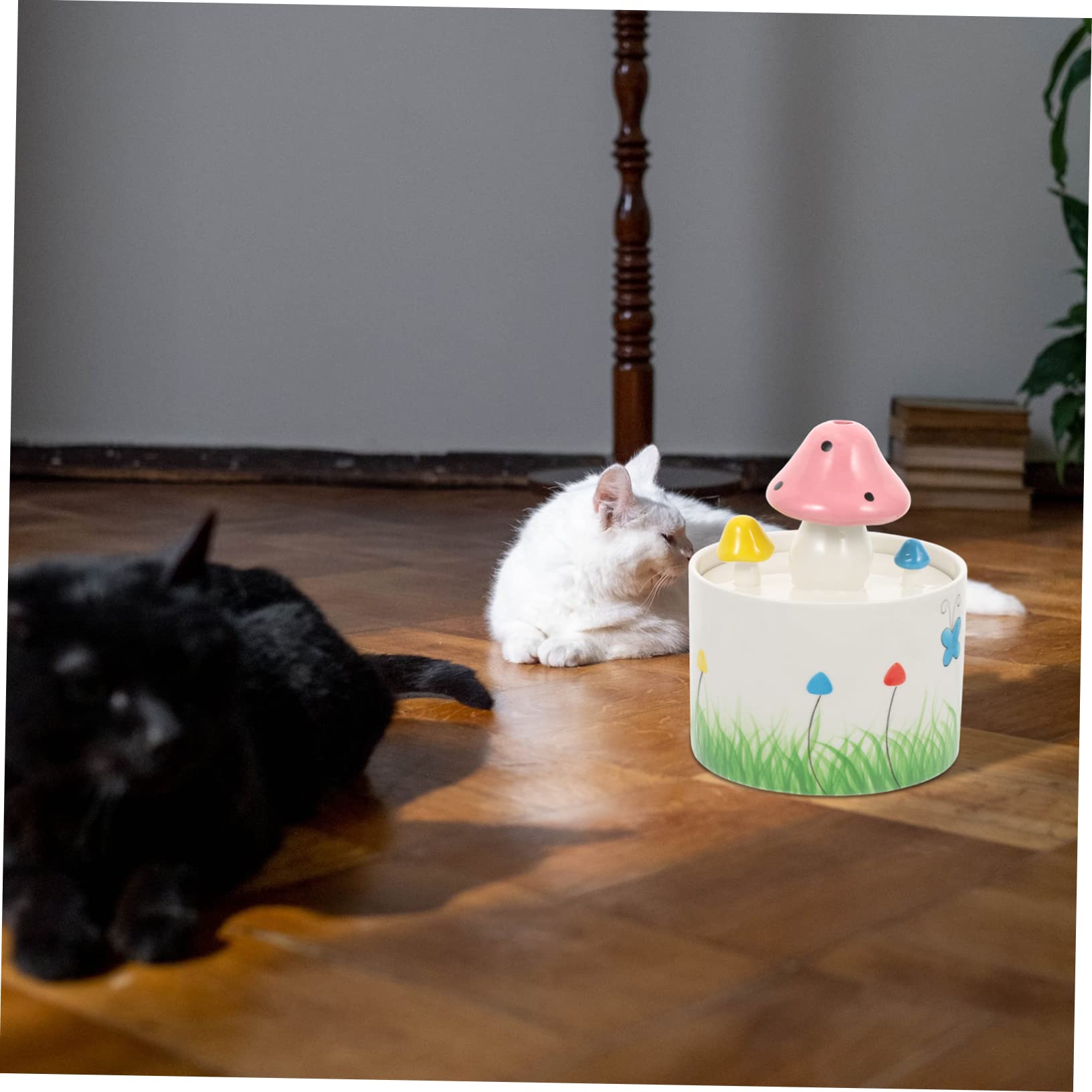 Hohopeti Dispenser De Agua Cerámico para Mascotas Bebedero Automático De Circulación para Perros y Gatos Capacidad Diseño Atractivo y para Uso Interior y Exterior