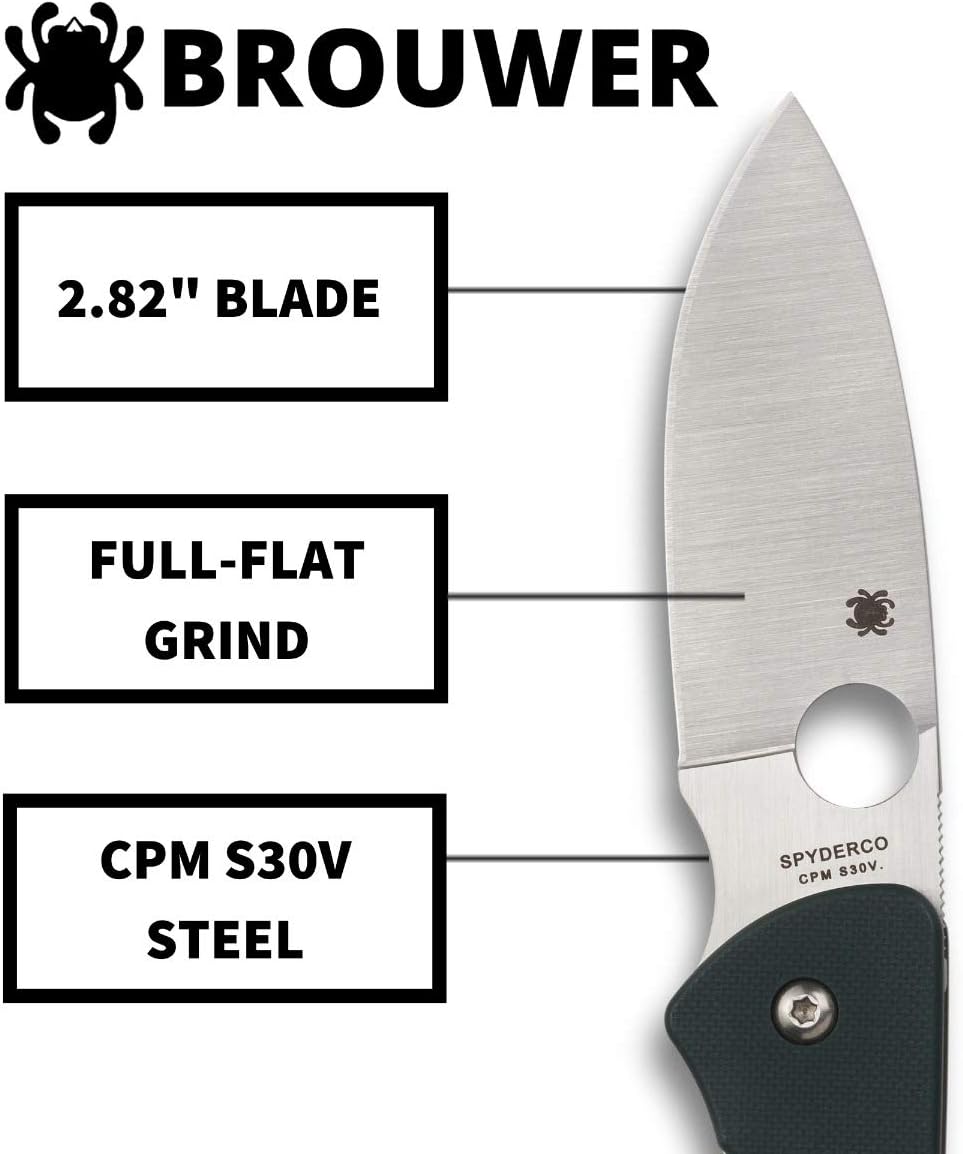 Flаѕh Dеаlѕ - 80% оƒƒ Spyderco Brouwer Specialty Folding Knife with 2.82 CPM S30V Premium Stainless Steel Blade and Black Titanium/G-10 Handle - Plainedge - C232GTIP Prоduсt Dеаl Spyderco Brouwer Specialty Folding Knife with 2.82 CPM S30V Premium Stainless Steel Blade and Black Titanium/G-10 Handle - Plainedge - C232GTIP