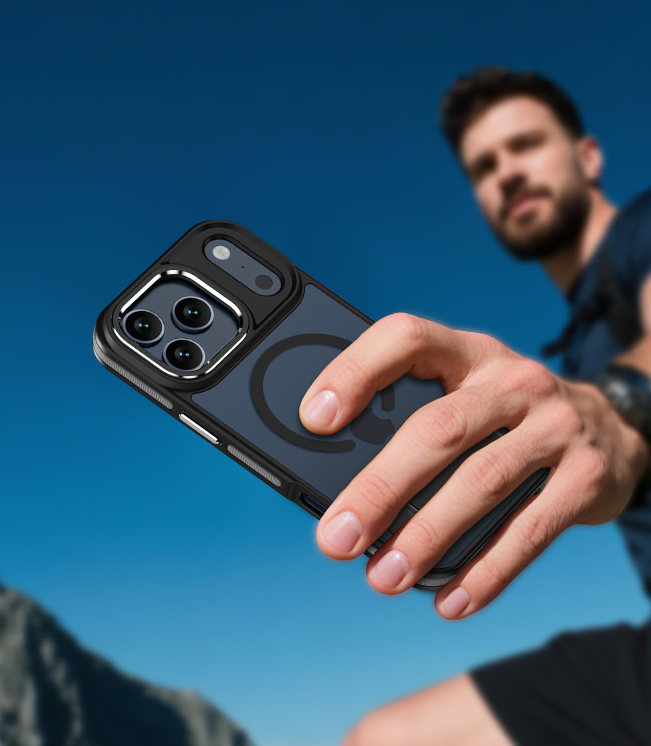 Magnetic for iPhone 17 Pro Max Case with Stand, Compatible with MagSafe, Slim Translucent Matte Military-Grade Drop Protection Phone Cover, Black - Image 7