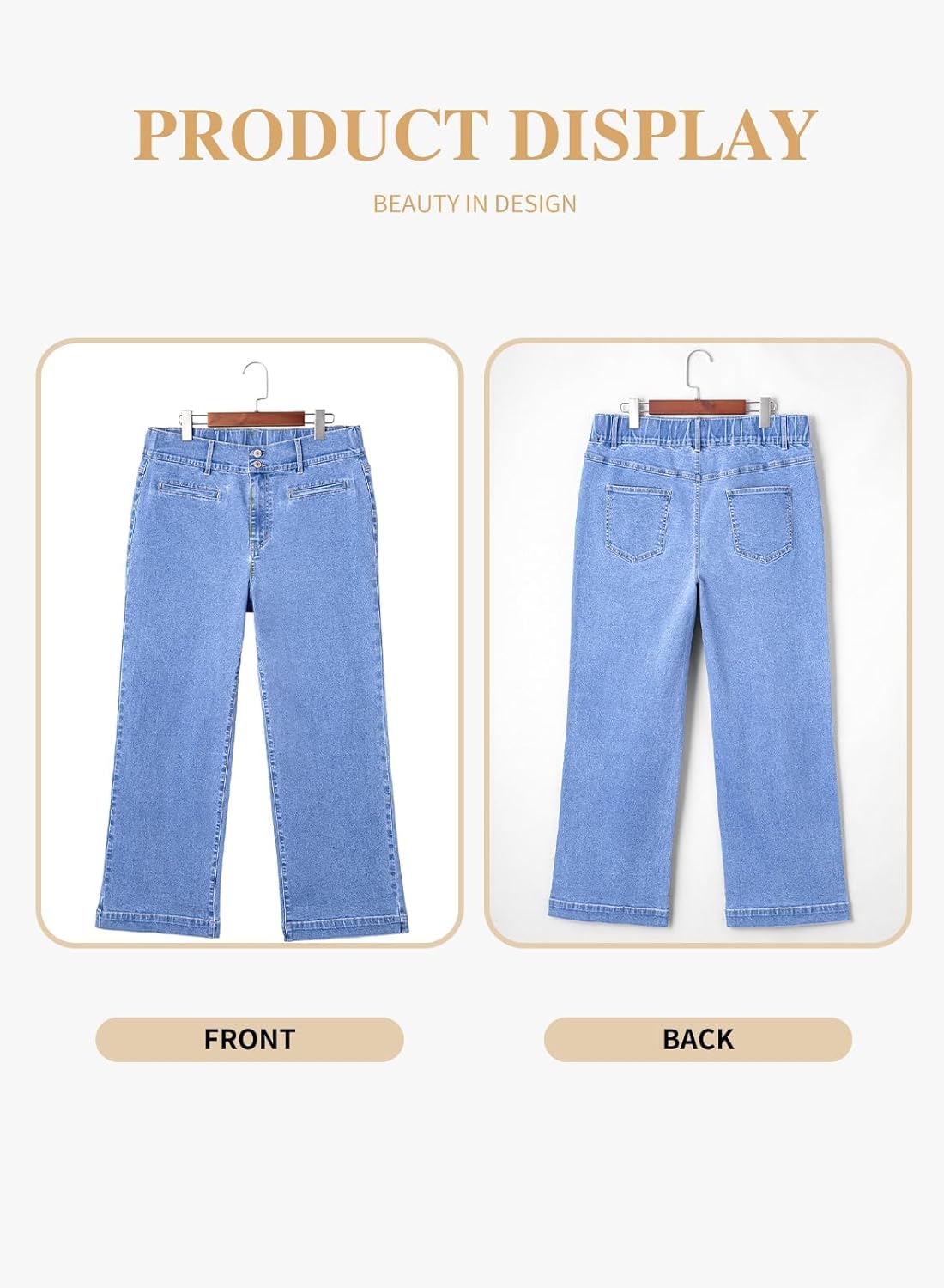 Eytino Women Plus Size Wide Leg Jeans High Waisted Stretchy Straight Leg Jeans Loose Trendy Denim Pants(1X-5X) - Image 4