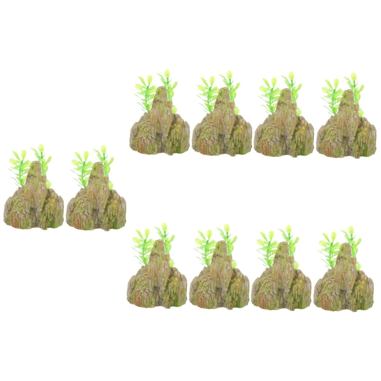 OUNONA 5 Ensembles Décorations De Rocaille Ornements D'Aquarium Aquarium avec Support Décor D'Aquarium Décor De Montagne Décorations D'Aquarium Plantes 2 pièces * 5