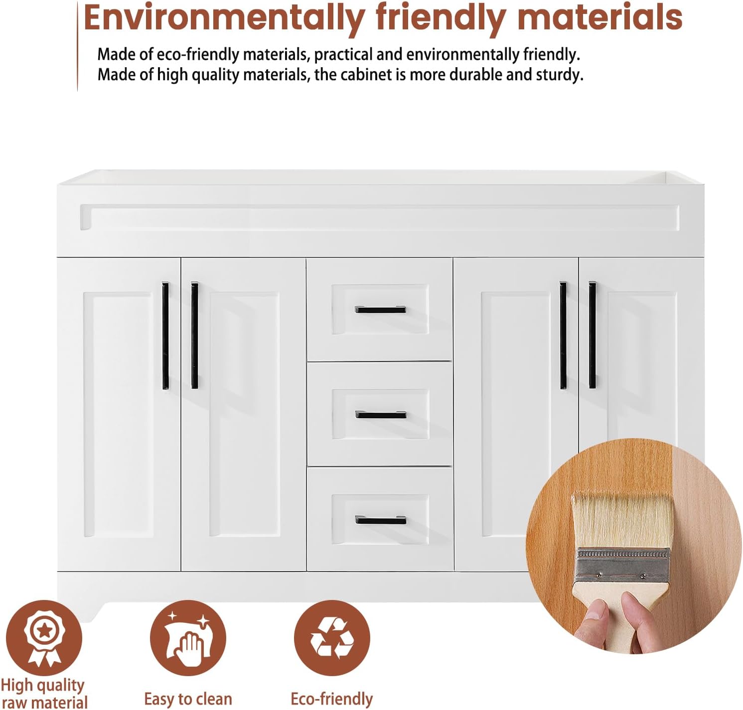60" Bathroom Vanity with Sink Combo,Bathroom Storage Cabinet with Undermount Double Sink,4 Soft Closing Doors & 3 Full Extension Drawers,White Finish