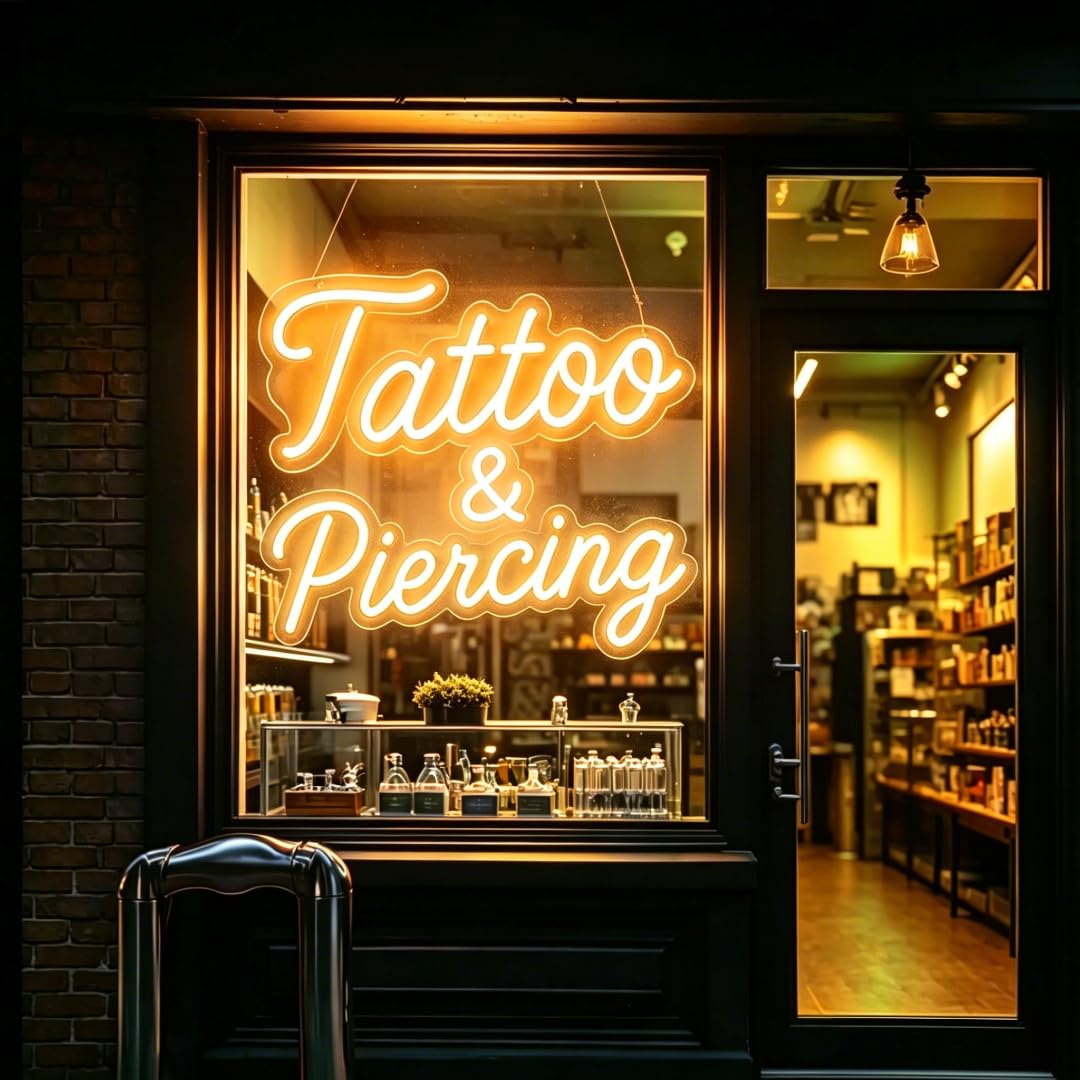 Tatuaggio e Piercing Insegna Al Neon, Tatuaggio