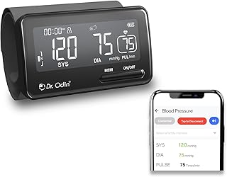 Dr. Odin OBP201BT Digital Blood Pressure Monitor with Smart App Connectivity, Tubeless Design, Large LCD Display, Accurate One-Touch Operation with Type-C Cable (Black)