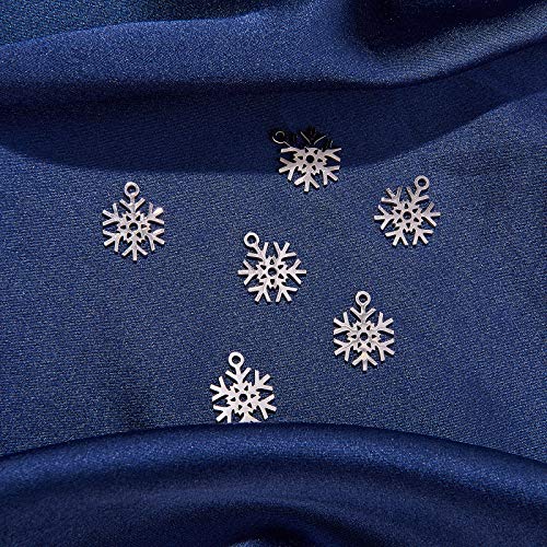 Liqunsweet 10 Pieces 304 Stainless Steel Metal Charming Pendants Christmas Winter Snow Snowflake Pendant Without Jumprings For Crafting Jewelry Findings Making Accessory For Diy Necklace - 15.4Mm #TOP5