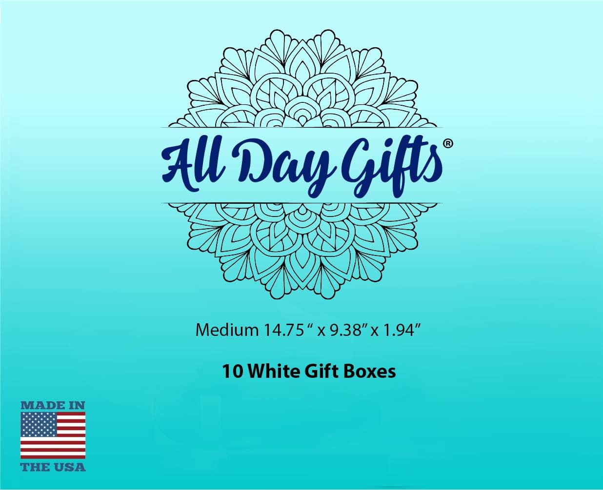 All Day Gifts 10 Pack White Shirt Gift Wrap Boxes with Lids
