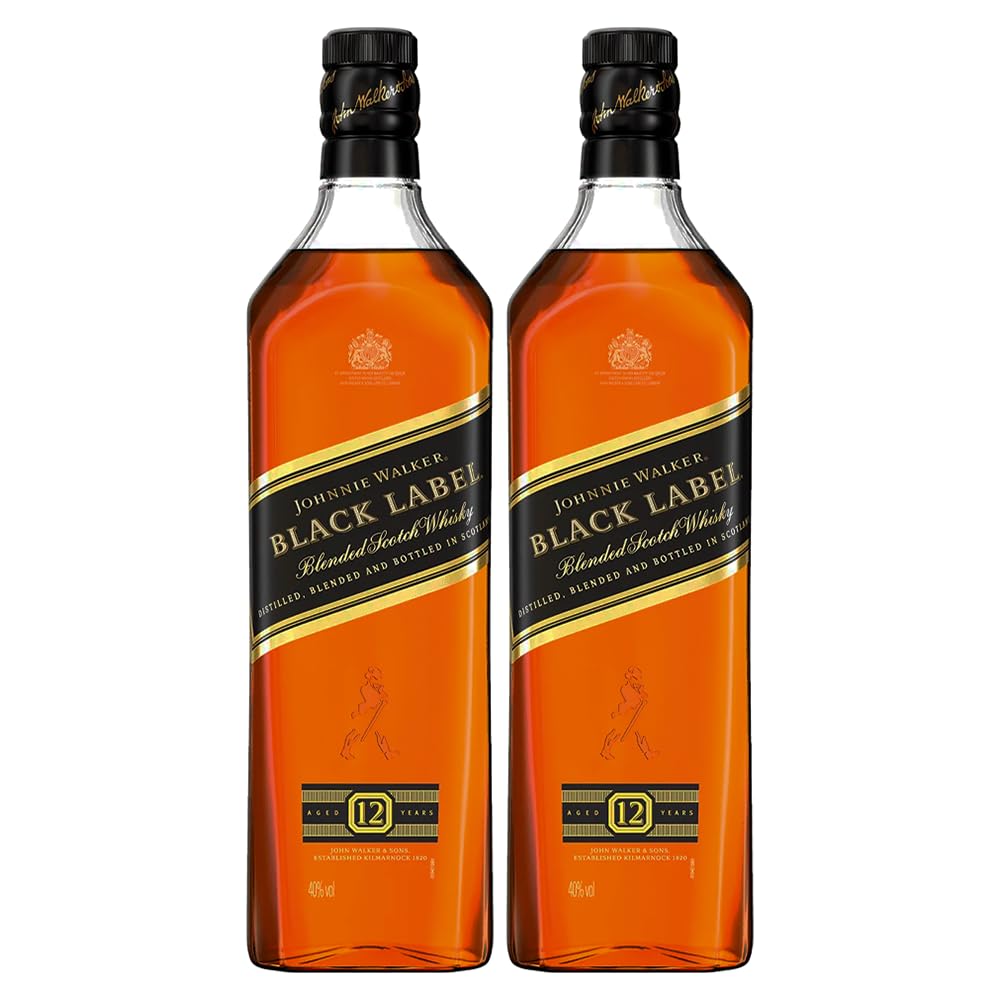 Kit 2 X Whisky Johnnie Walker Black Label 12 Anos 1L | Amazon.com.br