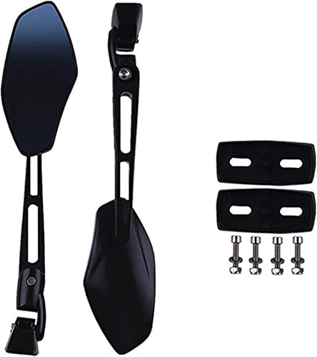 XYZCTEM Motocicleta negro brillante Mini Sport Racing Espejos para Yamaha YZF R1 R6 R6S 1000 600 Suzuki GSXR 600 700 750 1000 1300 Hayabusa Honda