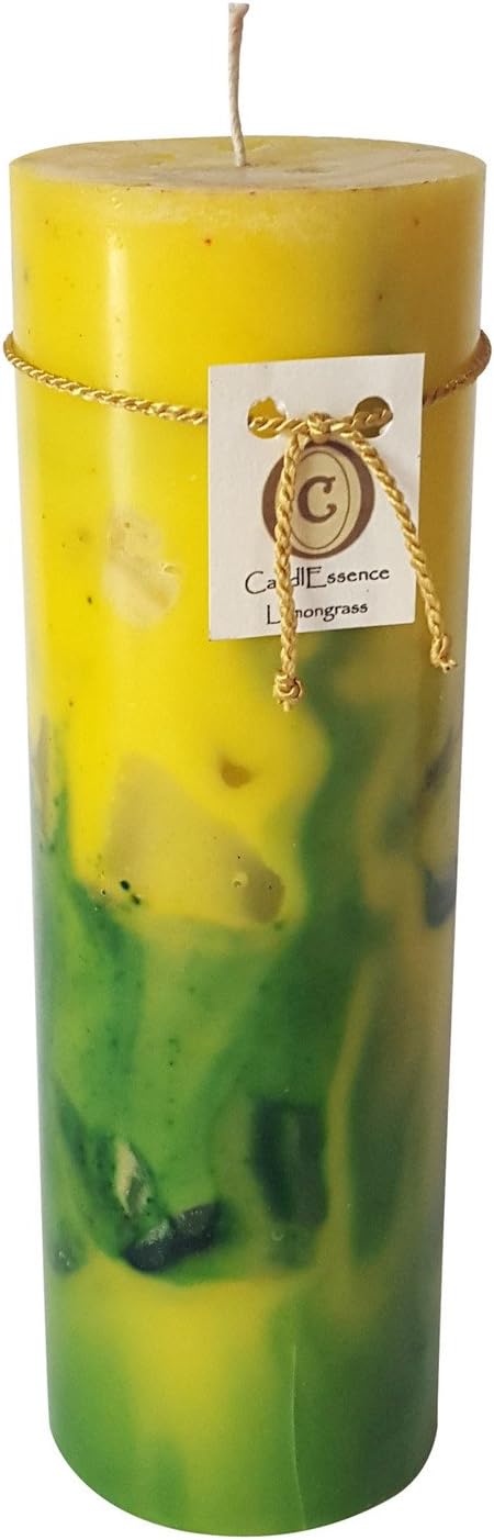 Handmade Scented Candle - Long Burning Pillar - Lemongrass (Set of 3)