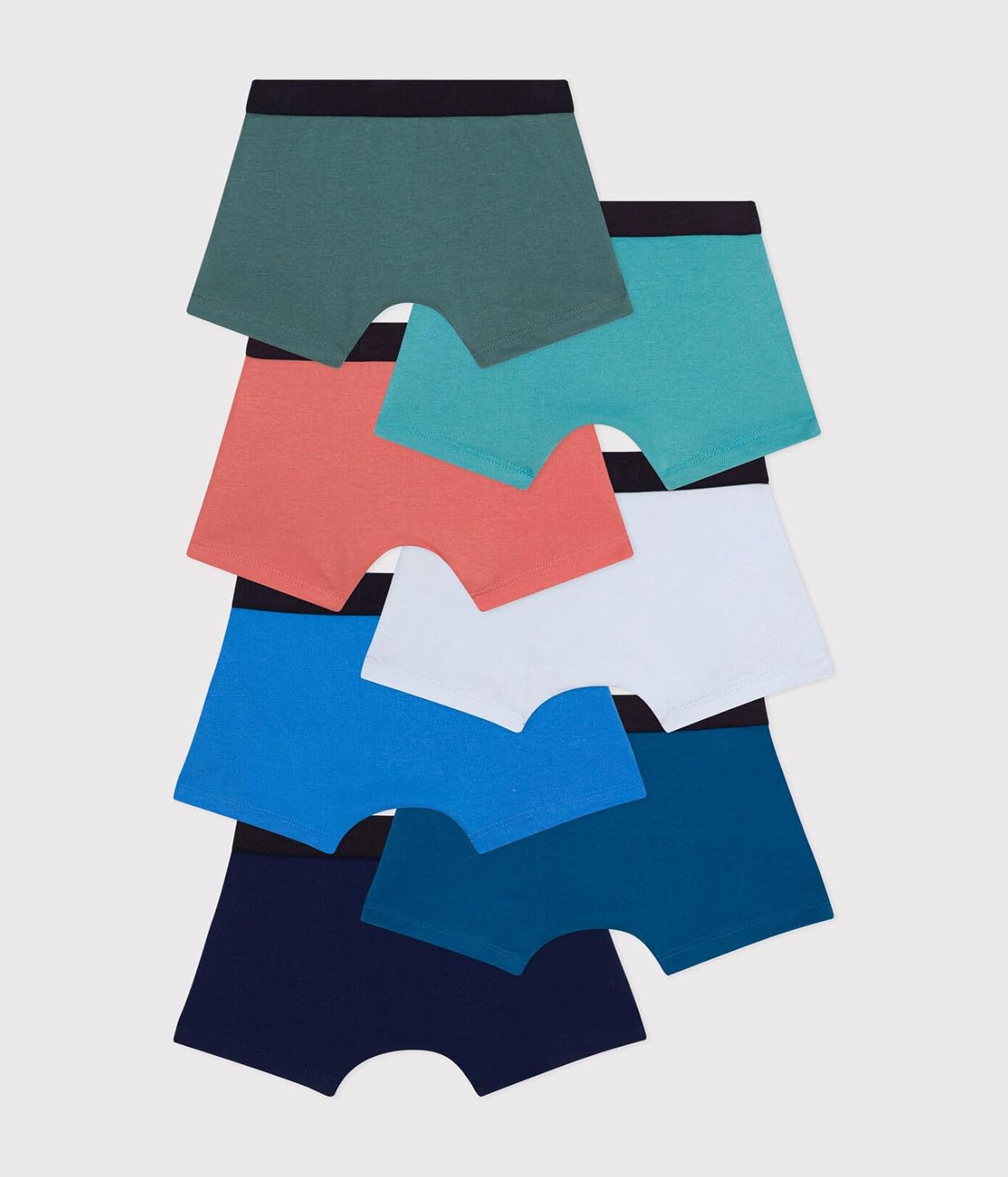 Petit Bateau BOYS Plain Cotton Boxers - 7-Pack SIZES 2-12 YEARS