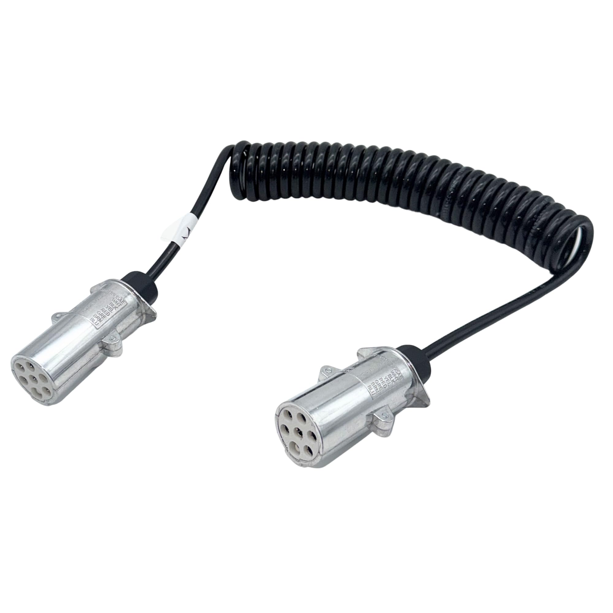7-biegunowy kabel elektryczny 24 V typu S – aluminiowa wtyczka metalowa – przewód spiralny do samochodów ciężarowych, NFZ, przyczep, naczepy i maszyn rolniczych