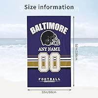 Vista 3 de Toallas de playa personalizadas Baltimore, toalla de playa personalizada con número de nombre, toalla de baño suave personalizada, manta de playa