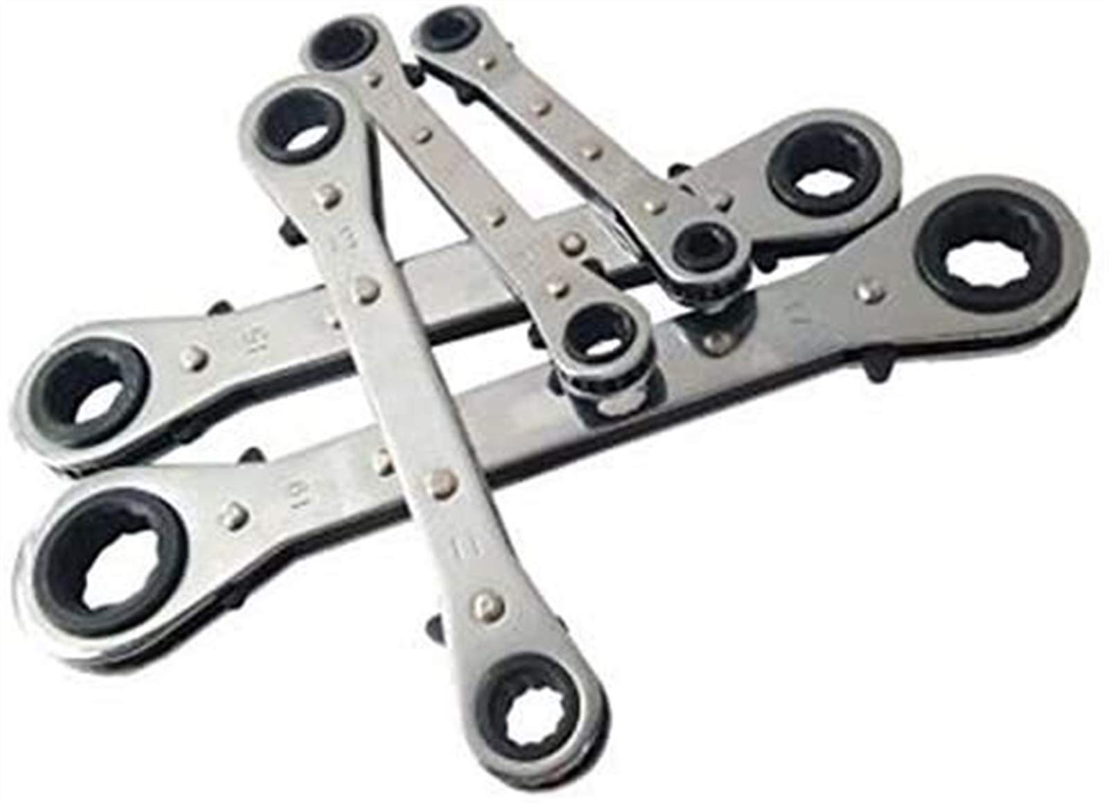 Spanners 5Pc 6-21Mm Metric Offset Torque Wrench Set Universal Ratchet Wrench Spanner Double End Wrench Offset Ring Spanner Tools