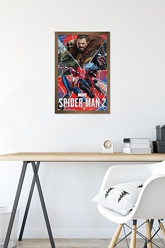 Miniatura 6 de Trends International Marvel's Spider-Man 2 - Póster de pared de grupo, 14.72 x 22.37 pulgadas, versión enmarcada en bronce