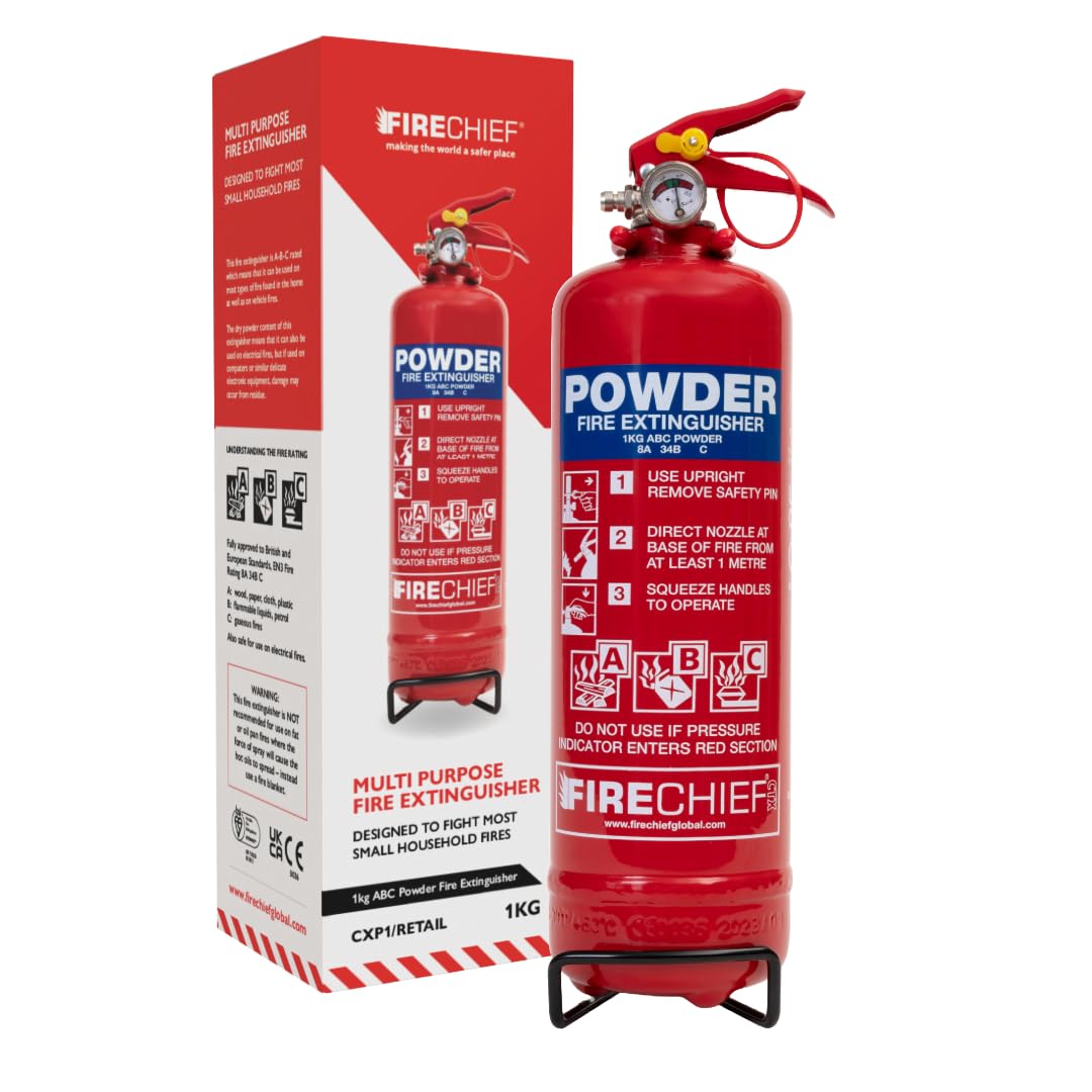 Core Abc Powder Fire Extinguisher 1Kg - Small Fire Extinguisher Quick And Easy To Use - Multipurpose Use - Kitemark Certified To Bs En 3 - Cxp1 Model 5055377964757