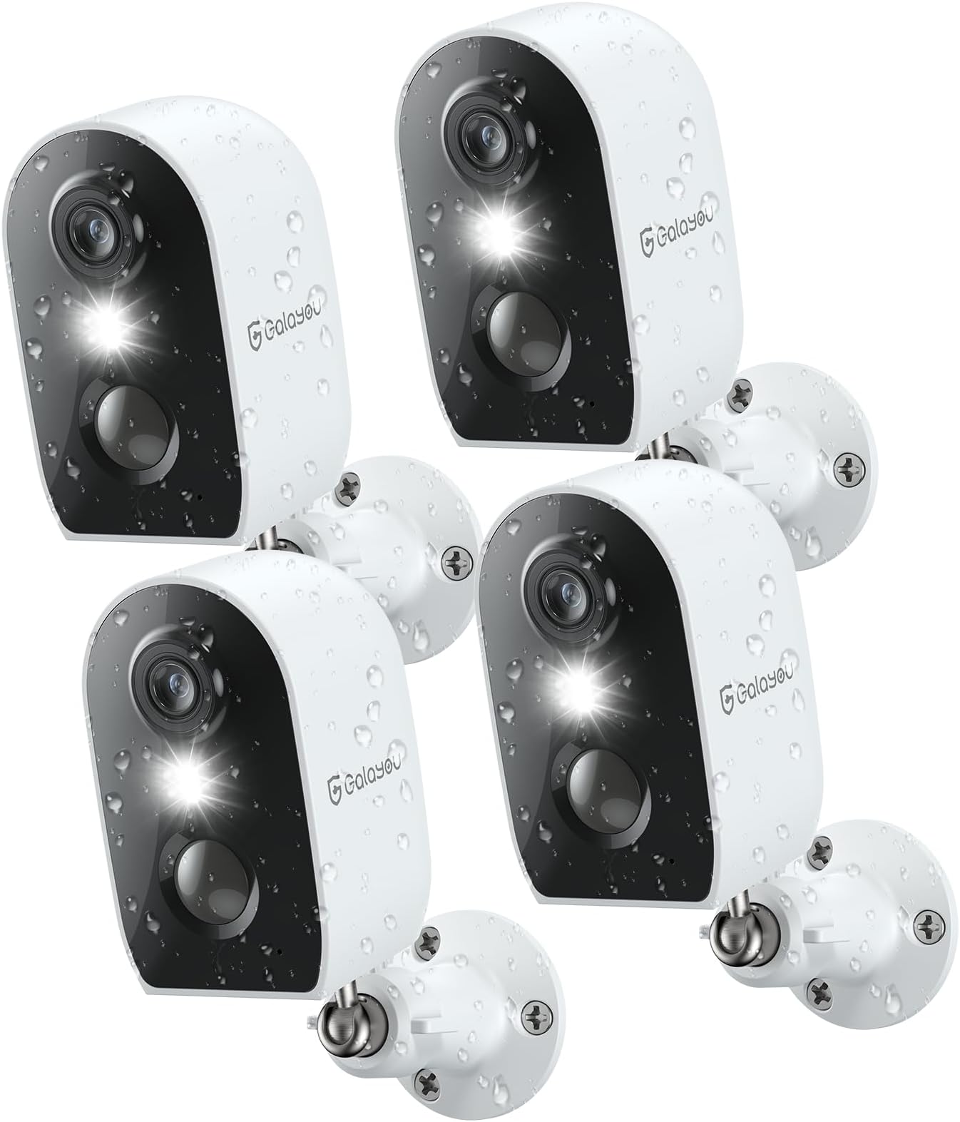 GALAYOU Cameras for Home Security Outside-2K Battery Powered WiFi Surveillance Indoor/Outdoor, Security Cameras with Motion Siren, Color Night Vision Waterproof, Cloud/SD Storage 2.4Ghz WiFi