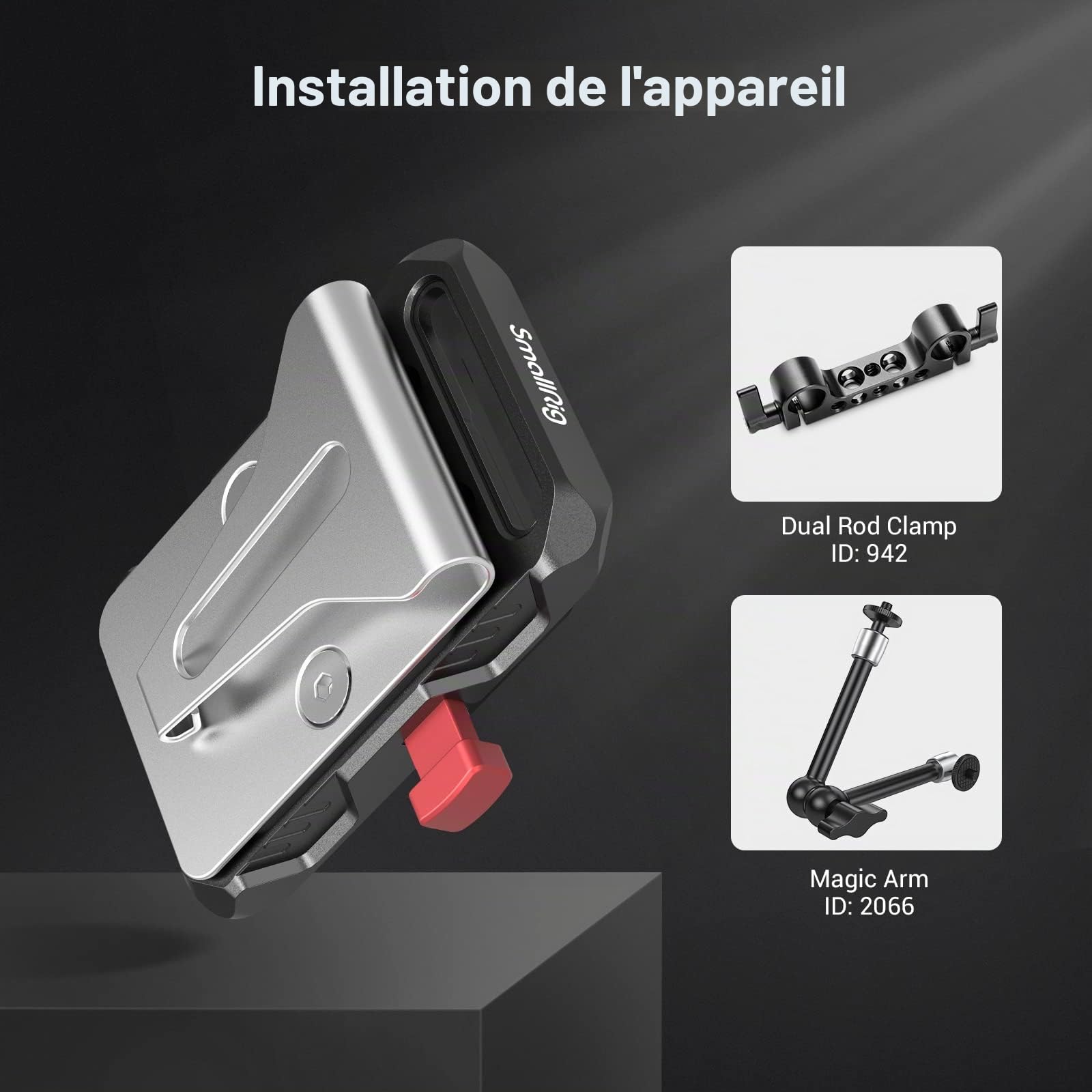 SMALLRIG Mini V Mount Battery Plate avec Clip de Ceinture - 2990