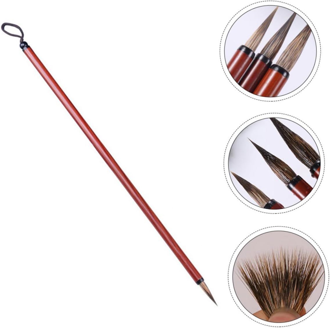 Holibanna 2Pcs Professional Chinese Calligraphy Brush Handmade Writing Brush for Drawing Sumi and Calligraphy Comfortable Grip for Artists Students and Beginners