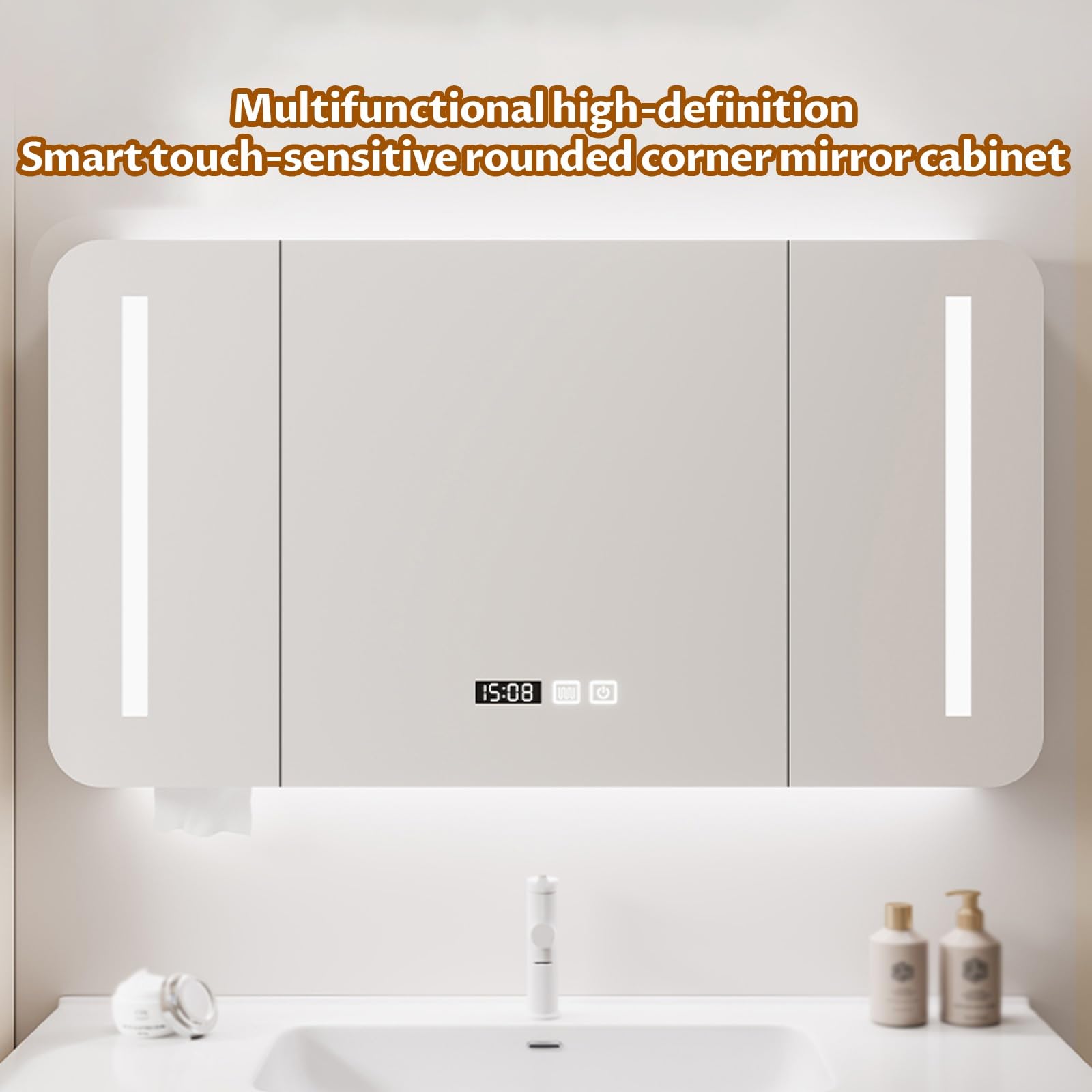 Mueble con Espejo de baño, Cabinet de baño con Espejo, Almacenamiento Dividido, sin Miedo a la Humedad, Puede Colocar Toallas y artículos de tocador.(70cm/27.5in)