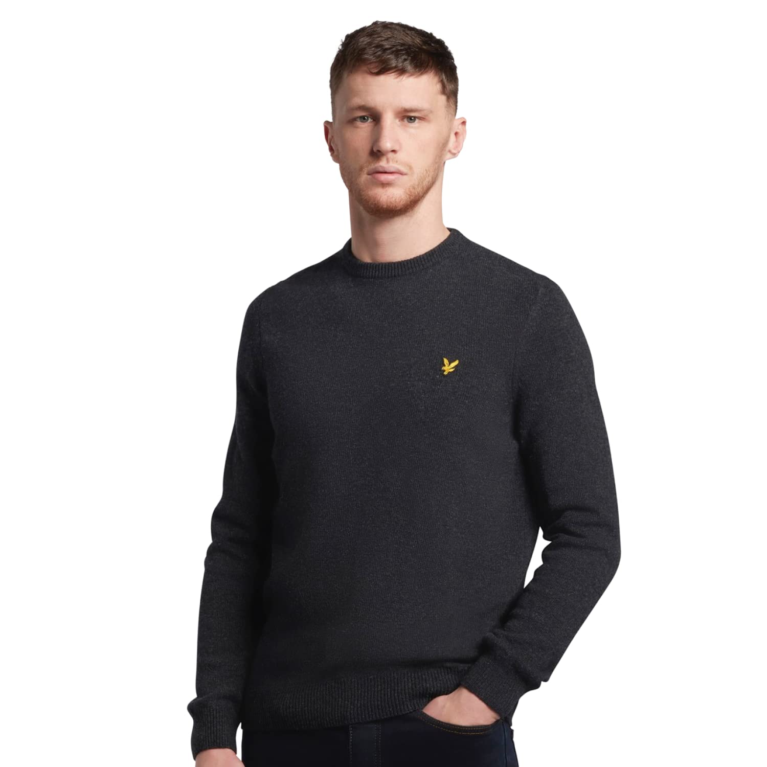 Lyle & Scott Crew Neck Lambswool Jumper Charcoal Marl S