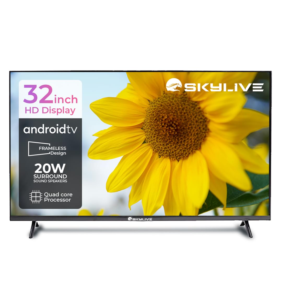 SKYLIVE 80 cm (32 inches) Bezel-Less Smart Android TV (SL328SG) SL4000 (2026 Model)